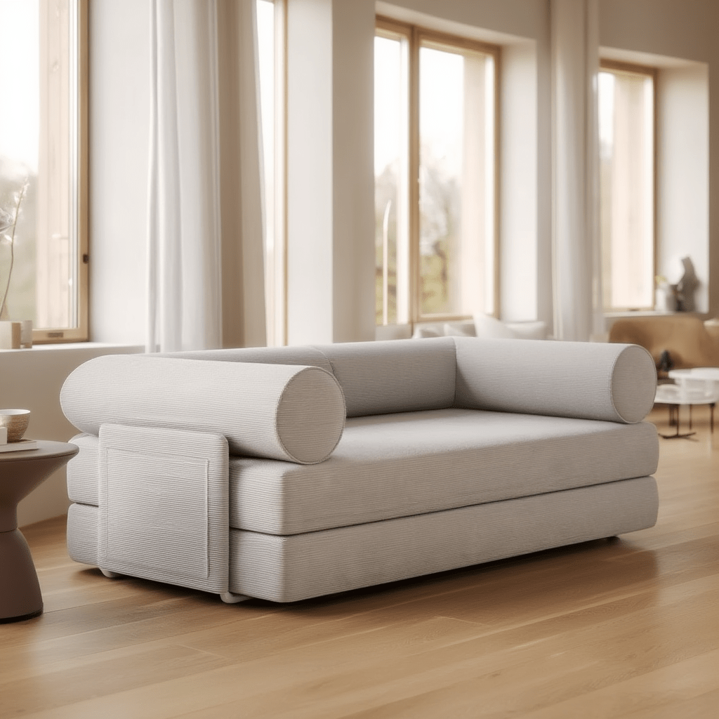 Canapé Lit Convertible / Collection M – Tissu Vegan Déperlant, Assemblage Facile et Design Minimaliste - Atelier NUBO