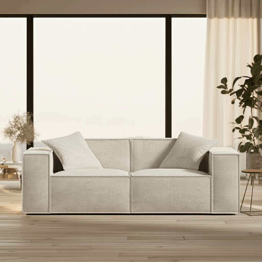 Canapé Modulable 2 Places / Collection M – Tissu Vegan Déperlant, Assemblage Facile et Design Minimaliste - Atelier NUBO