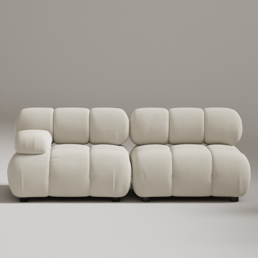 Canapé Modulable 2 Places / Collection O – Tissu Vegan Déperlant, Assemblage Facile et Design Minimaliste - Atelier NUBO