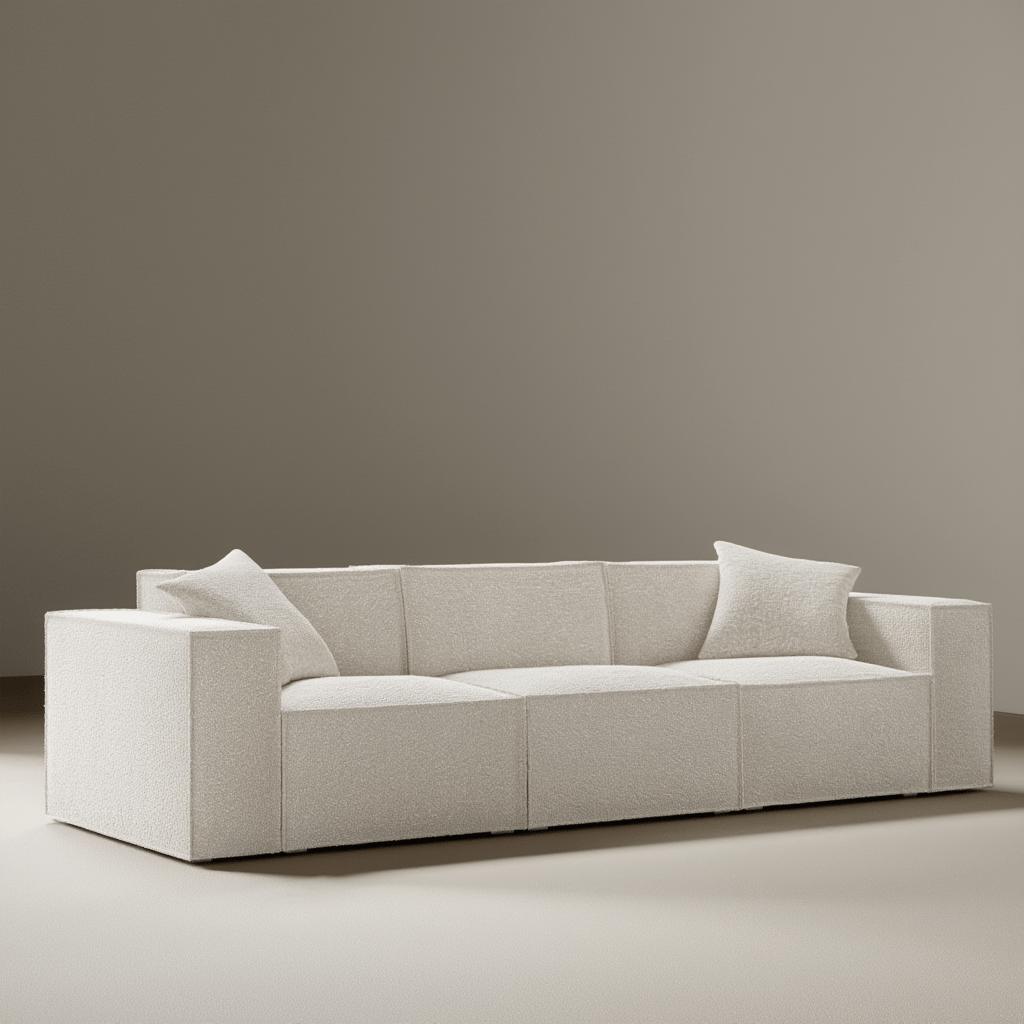 Canapé Modulable 3 Places / Collection M – Tissu Vegan Déperlant, Assemblage Facile et Design Minimaliste - Atelier NUBO
