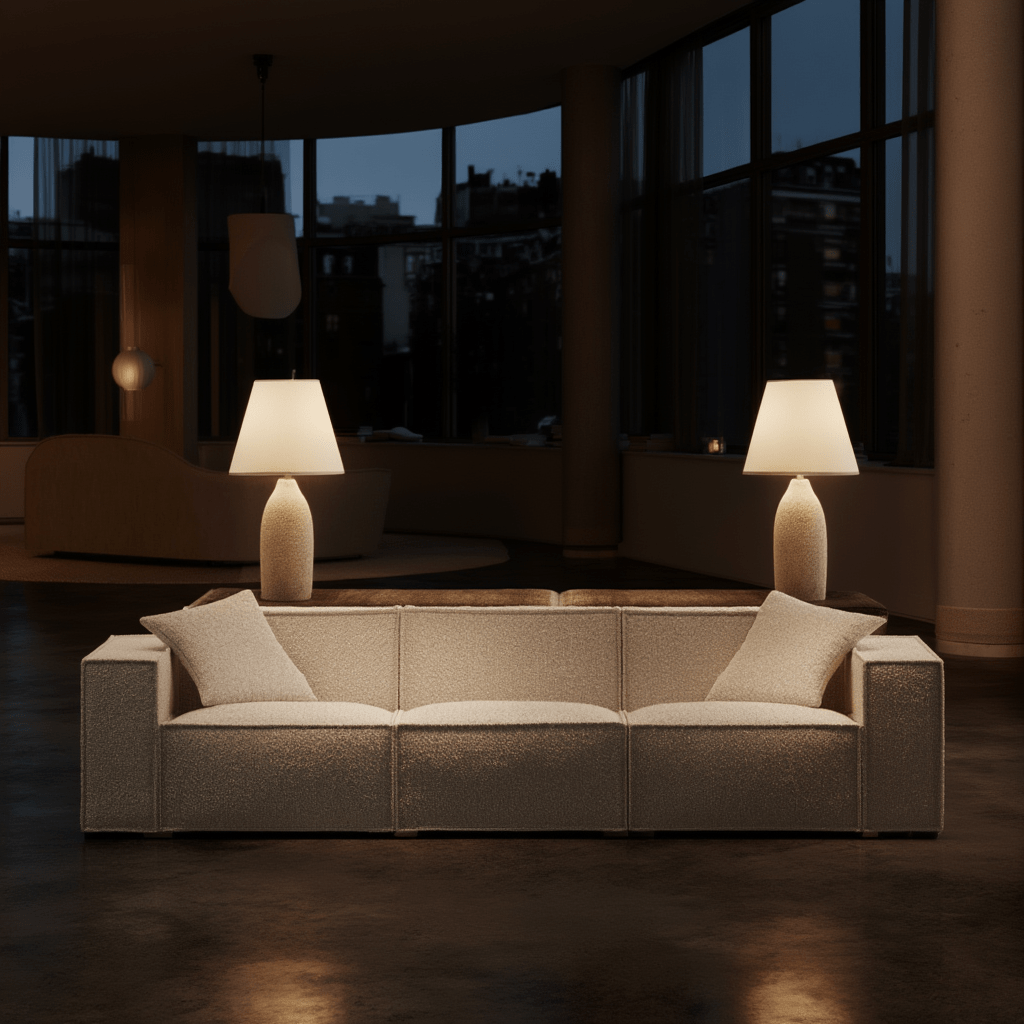 Canapé Modulable 3 Places / Collection M – Tissu Vegan Déperlant, Assemblage Facile et Design Minimaliste - Atelier NUBO