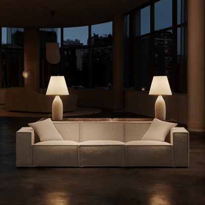 Canapé Modulable 3 Places / Collection M – Tissu Vegan Déperlant, Assemblage Facile et Design Minimaliste - Atelier NUBO
