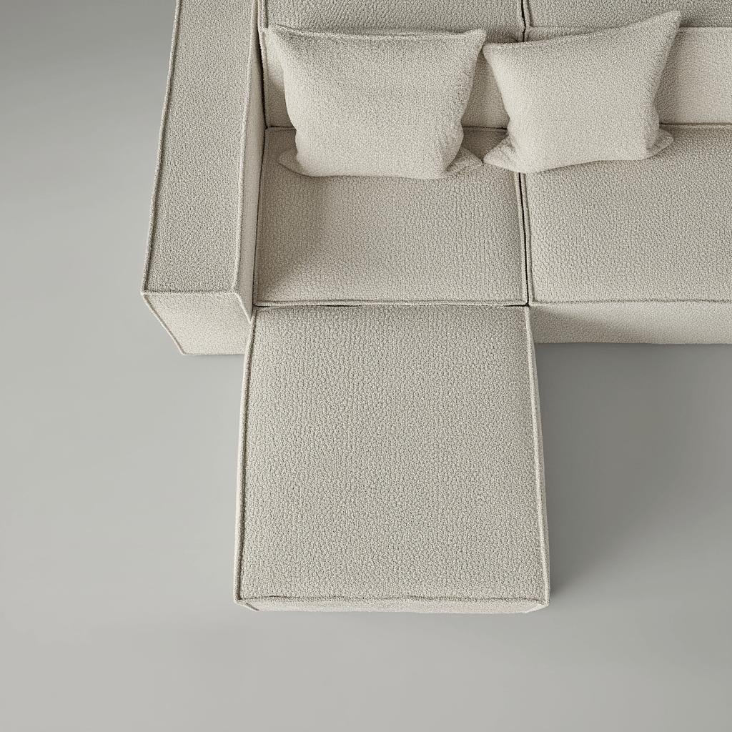 Canapé Modulable 3 Places en L / Collection M – Tissu Vegan Déperlant, Assemblage Facile et Design Minimaliste - Atelier NUBO