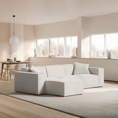 Canapé Modulable 3 Places en L / Collection M – Tissu Vegan Déperlant, Assemblage Facile et Design Minimaliste - Atelier NUBO