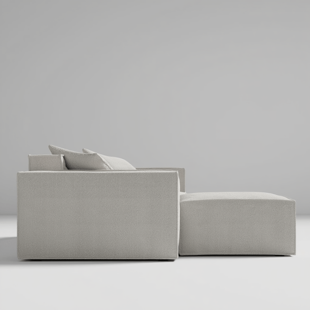 Canapé Modulable 3 Places en L / Collection M – Tissu Vegan Déperlant, Assemblage Facile et Design Minimaliste - Atelier NUBO