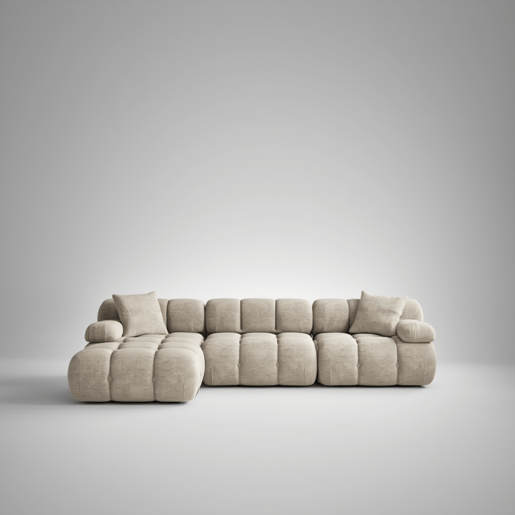Canapé Modulable 3 Places en L / Collection O – Tissu Vegan Déperlant, Assemblage Facile et Design Minimaliste - Atelier NUBO