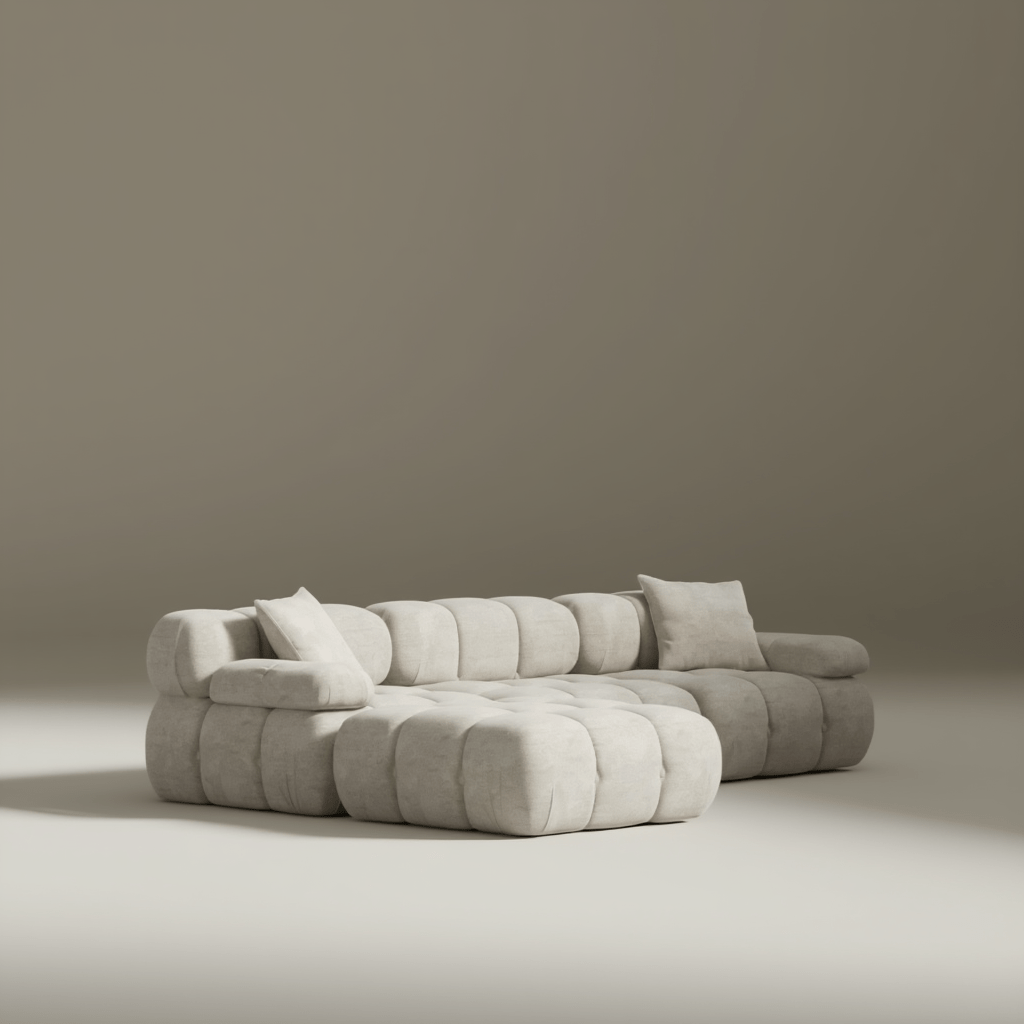 Canapé Modulable 3 Places en L / Collection O – Tissu Vegan Déperlant, Assemblage Facile et Design Minimaliste - Atelier NUBO