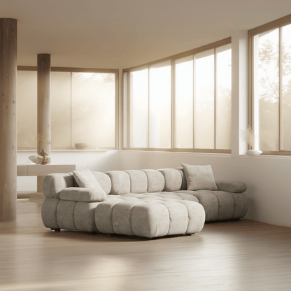 Canapé Modulable 3 Places en L / Collection O – Tissu Vegan Déperlant, Assemblage Facile et Design Minimaliste - Atelier NUBO