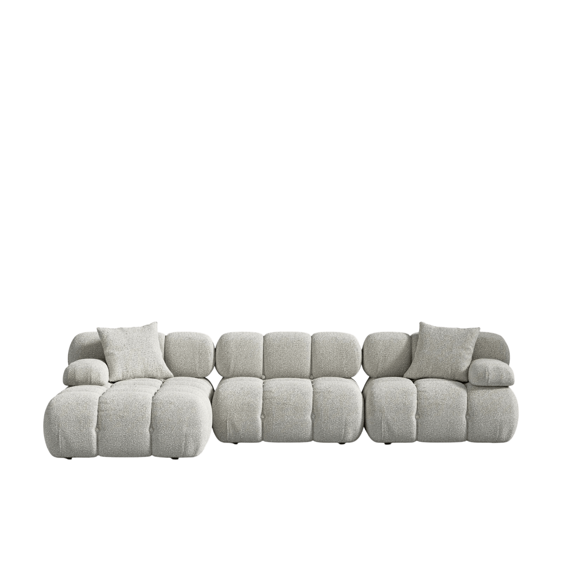 Canapé Sectionnel Modulable en L avec Modules Interchangeables - Confort Optimal, Cadre en Bois Massif, Revêtement Résistant aux Taches 1