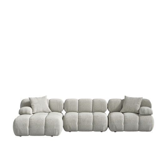 Canapé Sectionnel Modulable en L avec Modules Interchangeables - Confort Optimal, Cadre en Bois Massif, Revêtement Résistant aux Taches 1